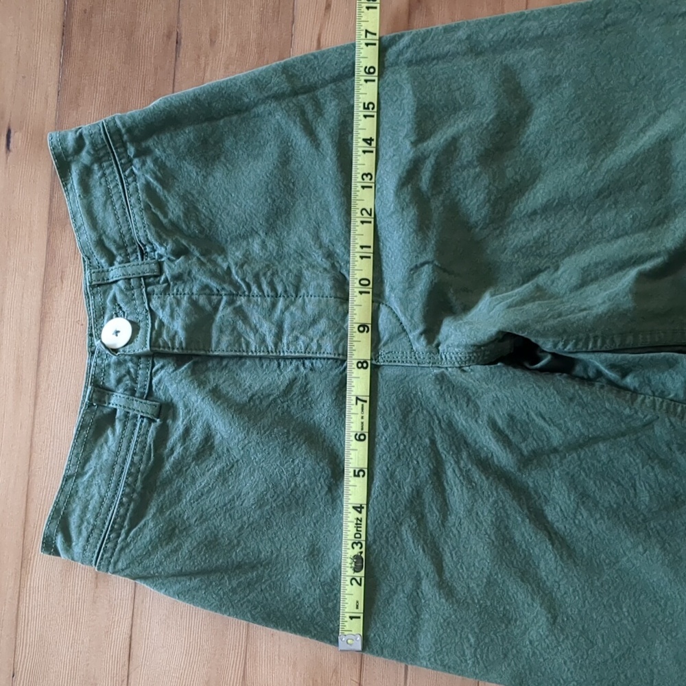 Jesse Kamm Sailor Pants High Rise Wide Leg Button Fly Olive Green Organic Cotton - Picture 12 of 13